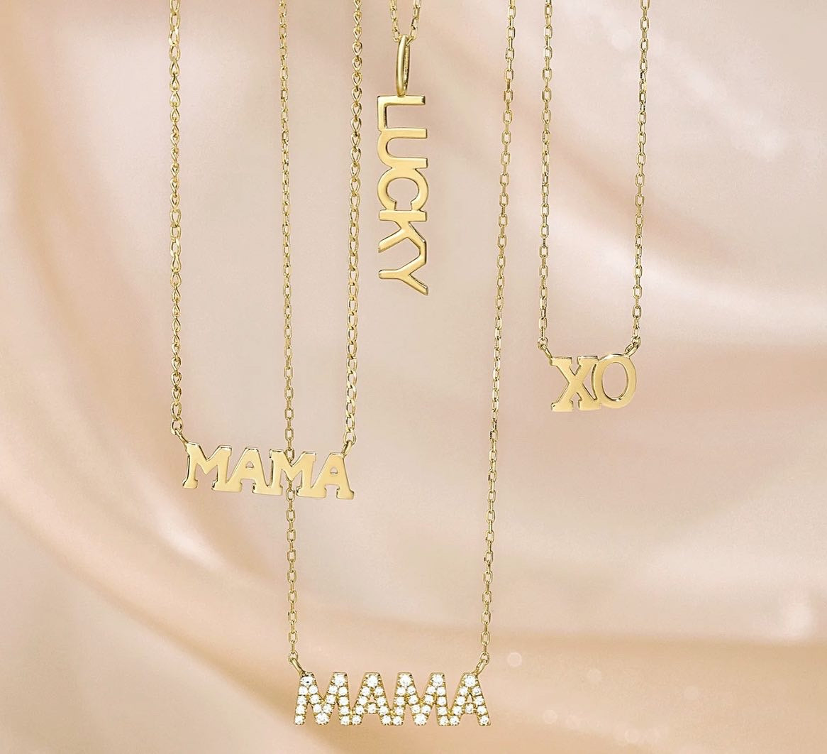 Minimalist Letter Mama Charm Custom Necklace